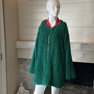 SHAGBAGG Handcrafted Shaggy Coat With Contrasting Printed Lining Size Medium